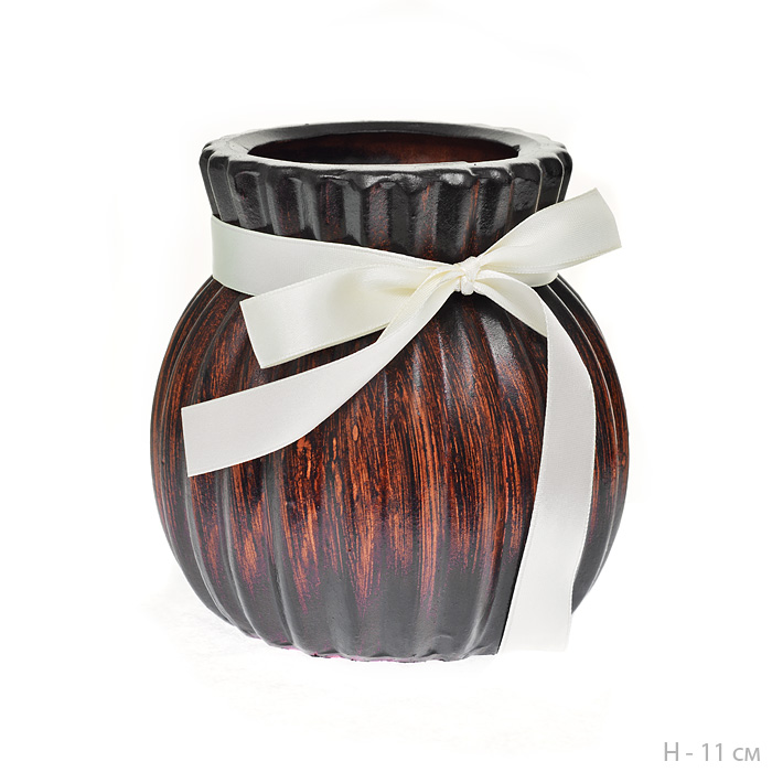 638715 Ваза 11 см / AB19 /уп 60/ коричневая