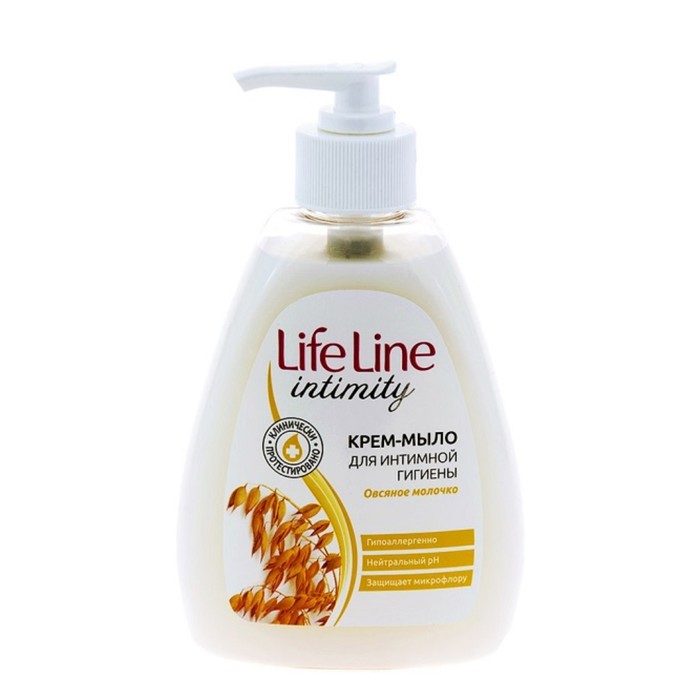 5124 LIFE LINE Ж/м 280г крем мыло д/интимного ухода Овсян молочко