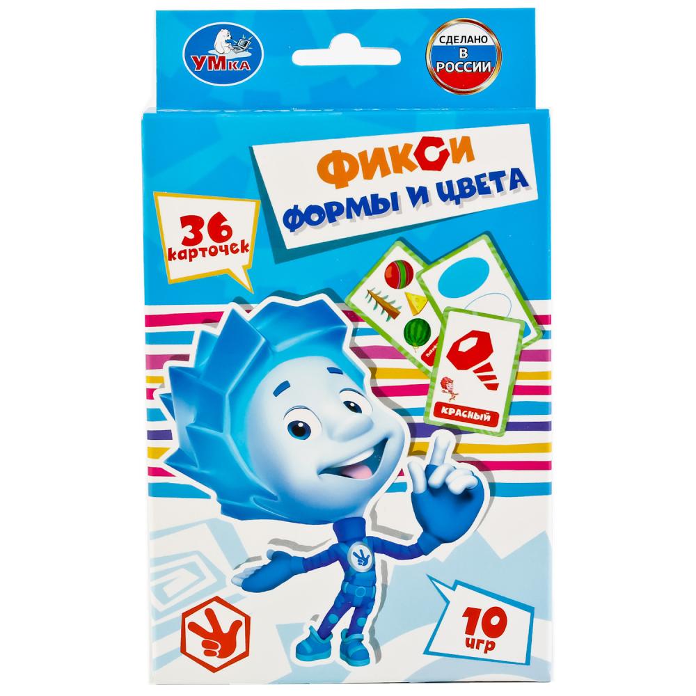 КАРТОЧКИ РАЗВИВАЮЩИЕ "УМКА" ФИКСИКИ. ЦВЕТА И ФОРМЫ (36 КАРТОЧЕК) В КОР. 245510
