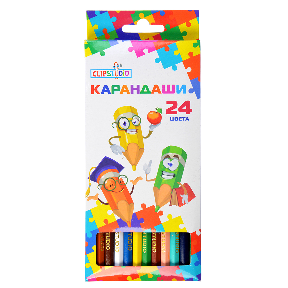 228-011 КАРАНДАШИ CLIPSTUDIO 24 ЦВЕТА ШЕСТИГРАННЫЕ