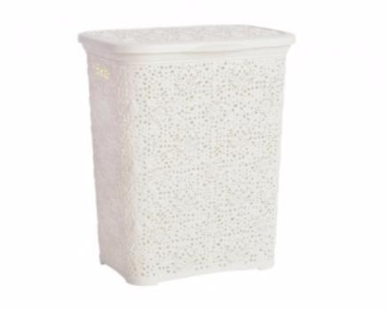 Кружевная корзина для белья 40л (код 2203) белый г.Казань