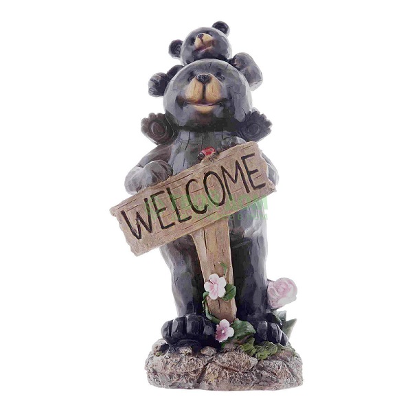 Фигурка из полистоуна Медвежата с табличкой "Welcome" Н-46см F1009