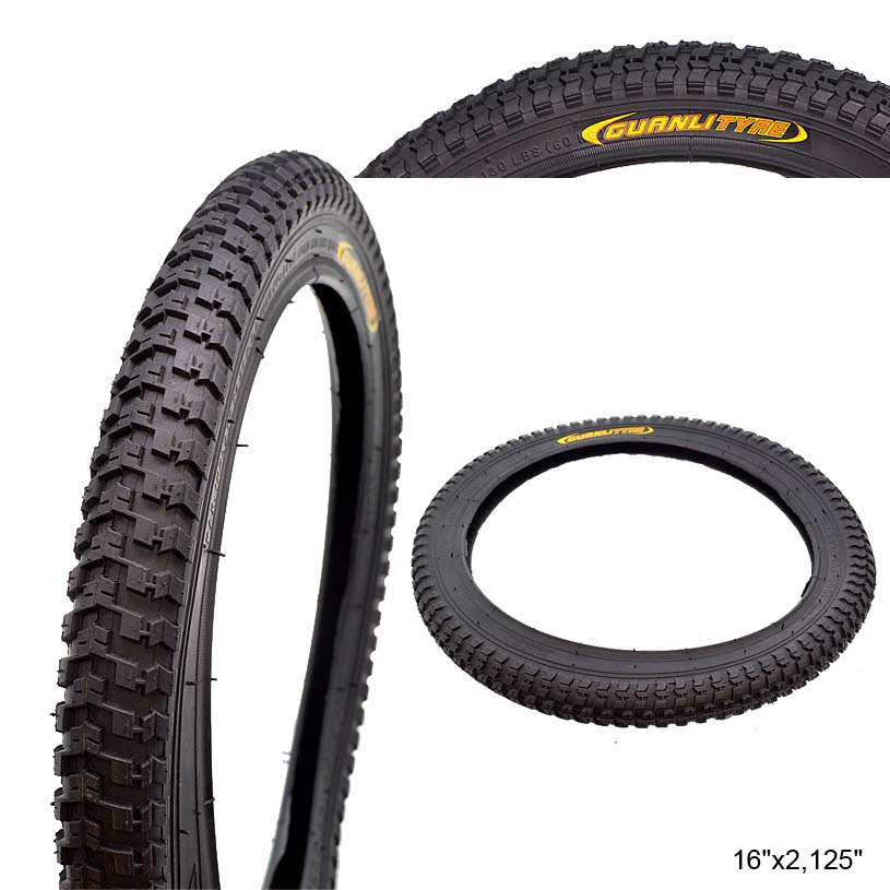 632403 Покрышка для велосипеда 16"x2,125" (57-305мм) нейлон GUANLI RUBBER