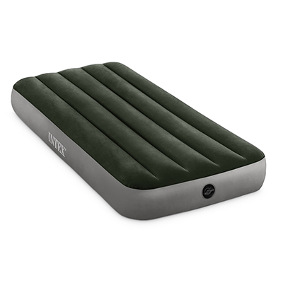 108-059 INTEX КРОВАТЬ НАДУВНАЯ DOWNY BED, (FIBER-TECH), ВСТРОЕННЫЙ НОЖНОЙ НАСОС, 76X191X25СМ, ПВХ, 64760