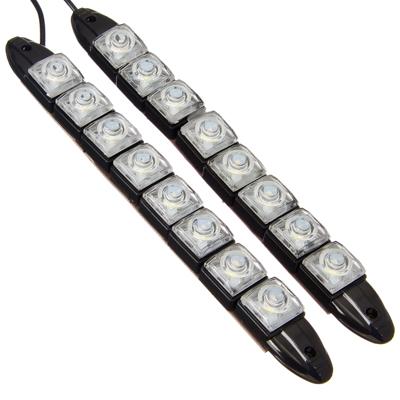 702-099 NEW GALAXY ДНЕВНЫЕ ХОДОВЫЕ ОГНИ, LED 8ШТ, ГИБКИЙ ПЛАСТ. КОРП., 220ММ, 12V, БЕЛЫЙ, 2ШТ