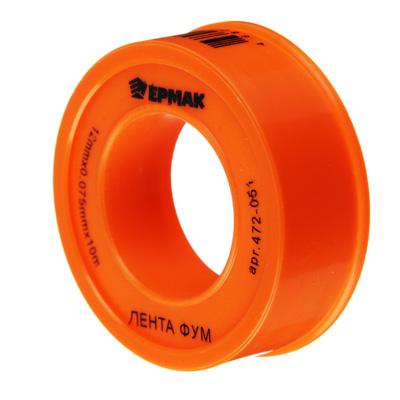 472-051 ЛЕНТА ФУМ, 1/2"(12 ММ)Х0, 075 ММХ10 М, ЕРМАК