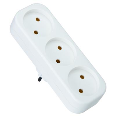 FORZA РАЗВЕТВИТЕЛЬ 3 ГНЕЗДА, ЕВРО, БЕЗ ЗАЗЕМЛЕНИЯ, 10-16А, 250V, БЕЛЫЙ, МЕДЬ