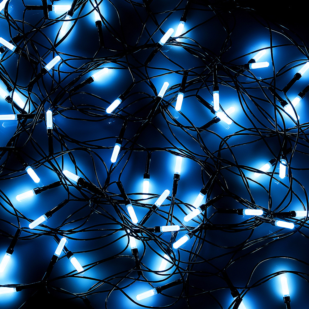 384-055 ГИРЛЯНДА СВЕТОДИОДНАЯ ВЬЮН СНОУ БУМ 100LED-ПРИЗМА, ХВОСТ РУСАЛКИ, АКВА/ГОЛУБОЙ, 8 РЕЖИМОВ