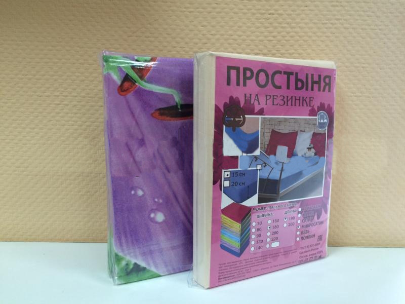 Простыня Микросатин РТ однотонная (на резинке, борт 15 см) 140/190