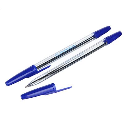 525-104 ШАРИКОВАЯ РУЧКА СИНЯЯ, С ПРОЗРАЧНЫМ КОРПУСОМ, ЛИНИЯ 0, 7 ММ