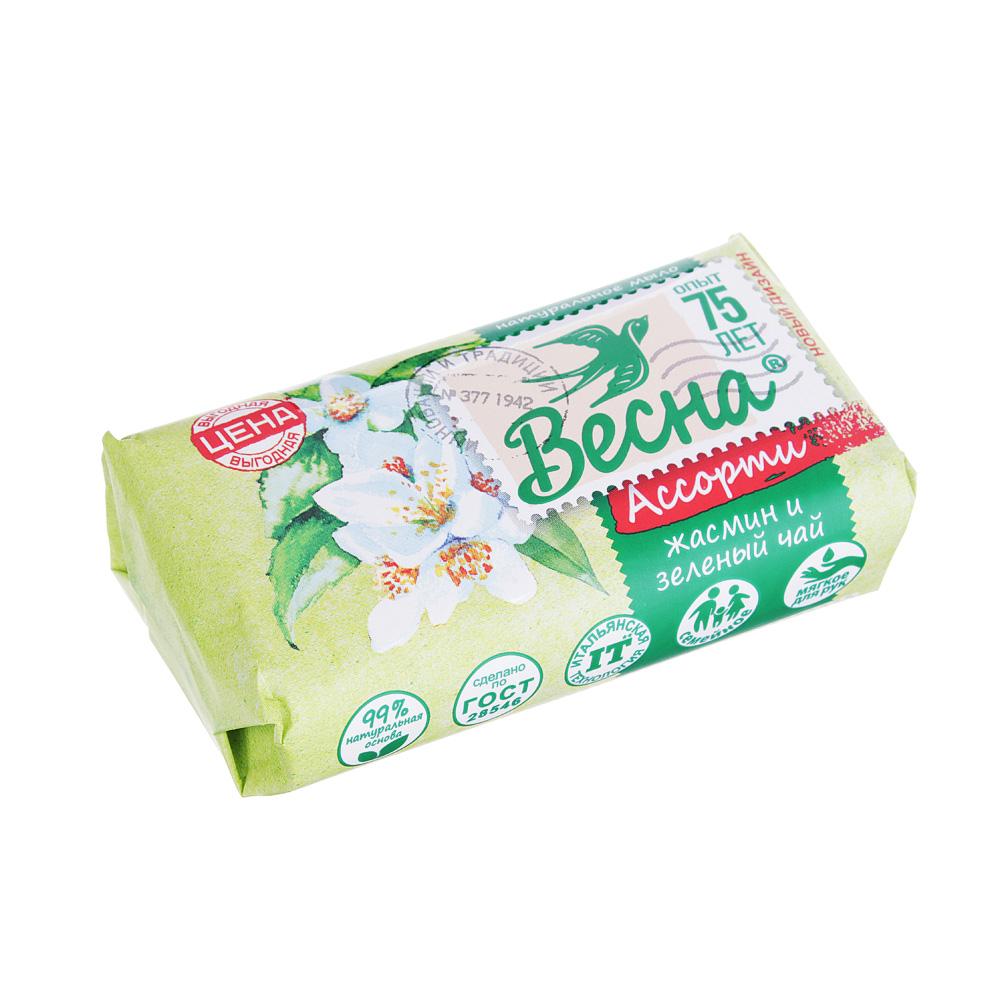 952-002 МЫЛО ТВЕРДОЕ ВЕСНА ЖАСМИН И ЗЕЛЁНЫЙ ЧАЙ, К/У 90Г, 6084